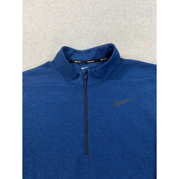 Nike 1/4 Zip Midweight Golf Pullover (Men's‎ Large) Blue - Picture 2 of 13